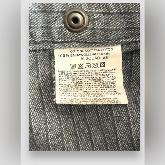 Diesel Vintage Denim Belt Wrap Mini Skirt Sz 29 Snap Button y2k Grunge Gray - Picture 7 of 8